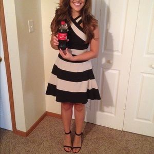 Black and beige party dress